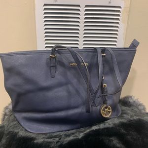 Michael kors blue tote bag